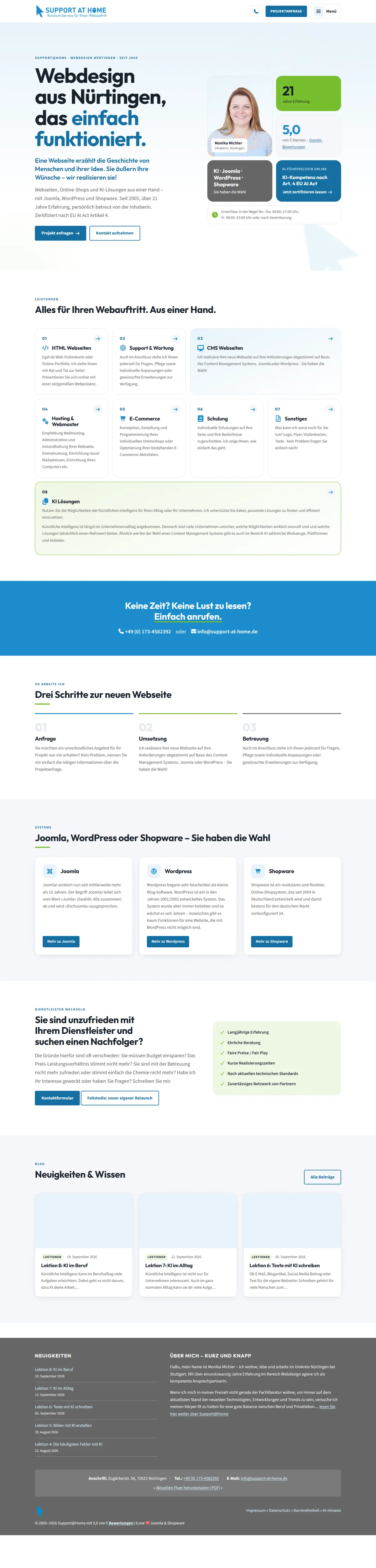 Neue Startseite von support-at-home.de